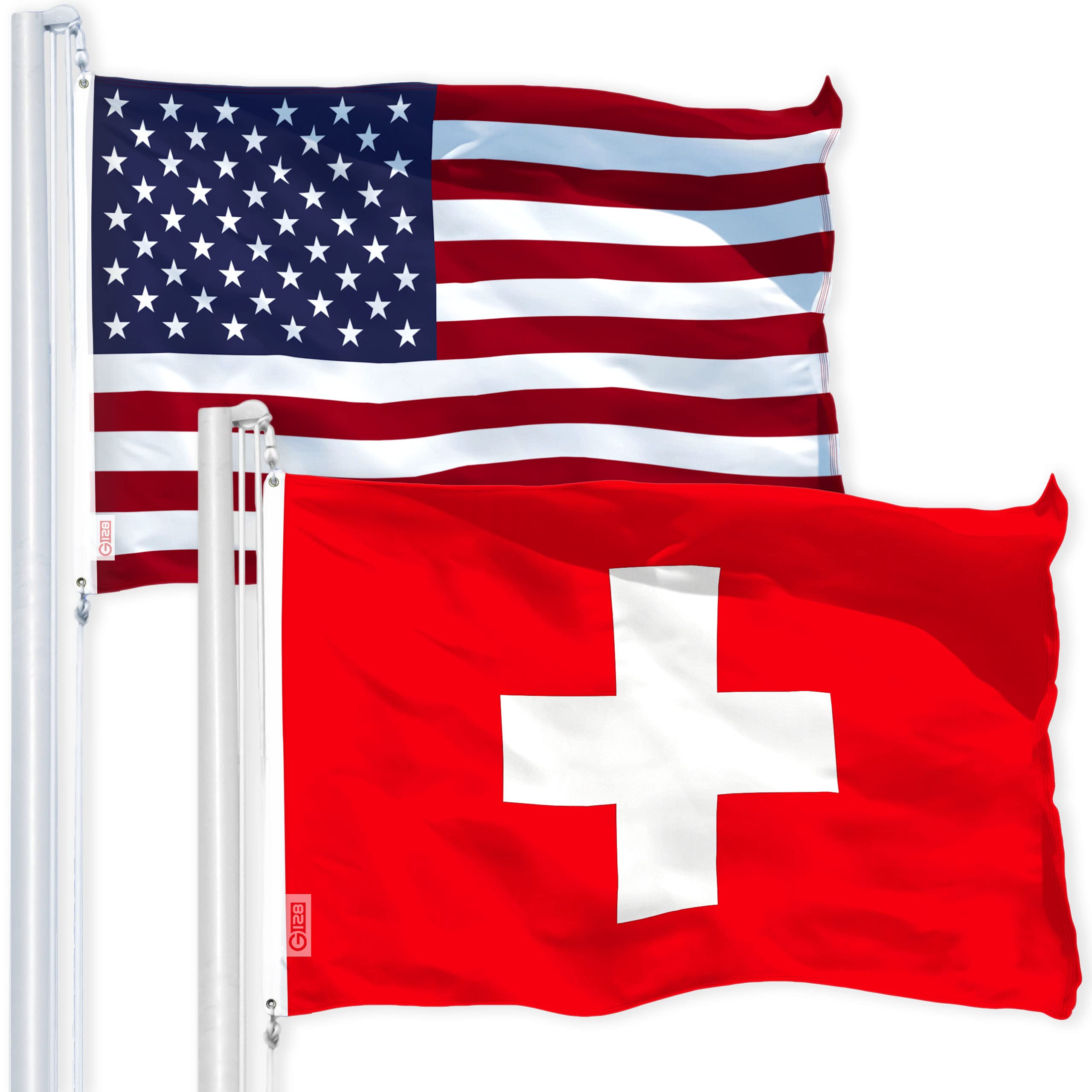 Amazon.com : USA American & Switzerland Swiss Flags 3x5 FT Combo