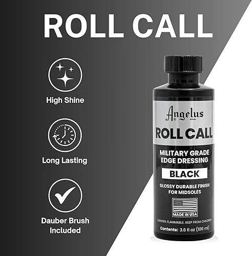 Miniatura 3 de Angelus Roll Call - Esmalte de piel con borde de grado militar, brillo brillante, color negro, 3.6 onzas, Negro -