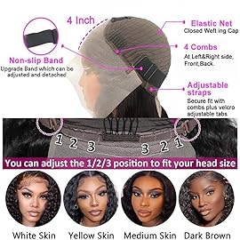 Rozilo Aomllute 34 Inch Lace Front Wig Human Hair Pre Plucked 200 Density 13x4 HD Deep Wave Lace Frontal Wigs Human Hair with Baby Hair Curly lace front Wigs for Women Natural Black