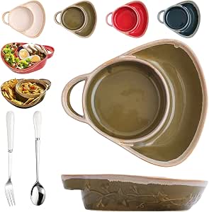 Soup And Sandwich Bowl Set - 2026 New 2-Piece Stoneware Dual Compartment Plate With Handle, Blue