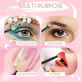 MORGLES Eyeshadow Applicators Double Sided, 50PCS Eyeshadow Brush 2.4 Inch Makeup Applicator Sticks for Women Girls, Black