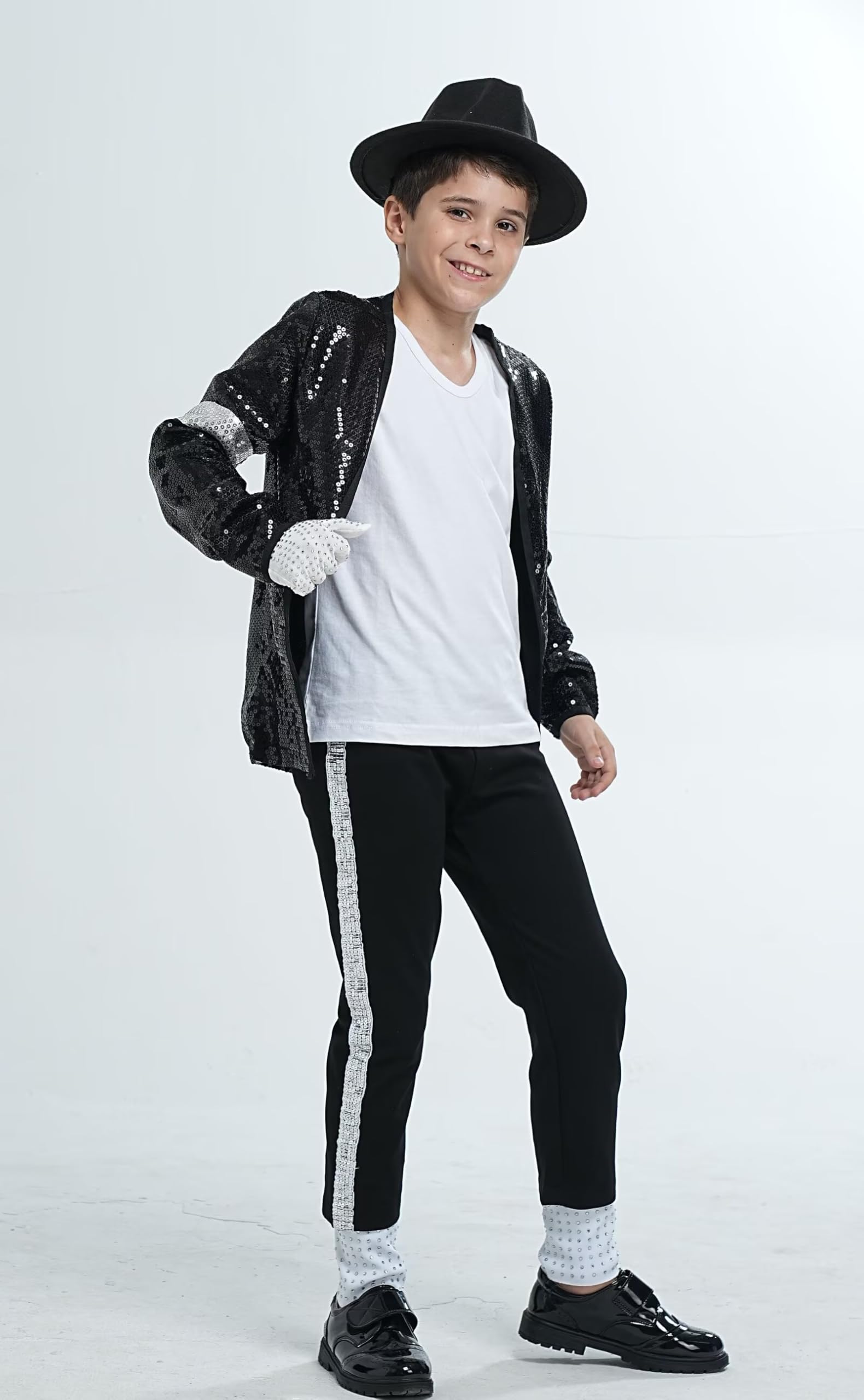 Hommes Femme Halloween Noël Cadeaux Fête Cosplay Costume Rétro Carnaval Danse de Spectacle Outfits:Veste+Pantalon+Chapeau+Chaussettes+Gant-5ps Kit Cosplay Costume