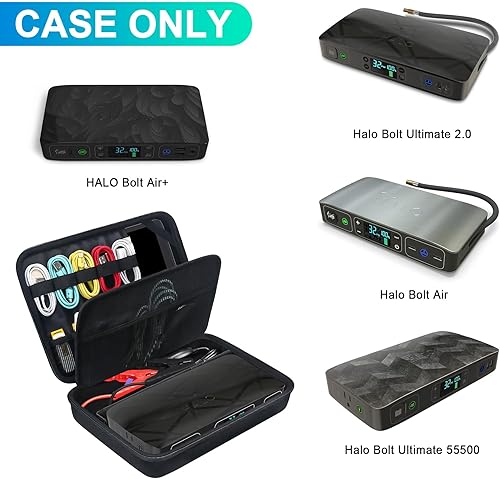 Miniatura 2 de BOVKE Funda de viaje para Halo Bolt Ultimate 2.0Air 58830mWhAir+ 55500  Bolt 5883044400ACDC Max 55500mWh, cargador de arranque, negro