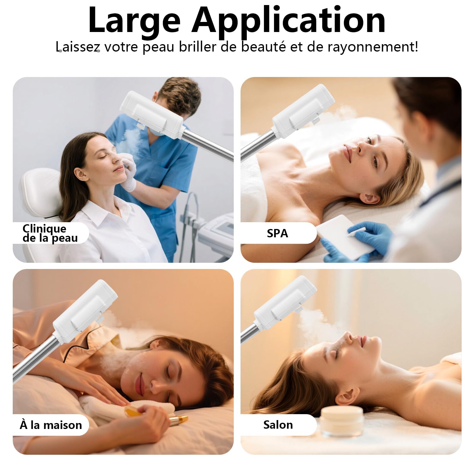 Vaporisateur facial 360° réglable - Nettoyeur de pores - Appareil à vapeur cosmétique avec minuterie