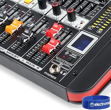 Power Dynamics PDM-M404A 4-Channel Powered PA Mixer with Built-in 400W Amplifier, USB MP3 Player, Bluetooth Audio Streaming & Multi-FX DSP Processor