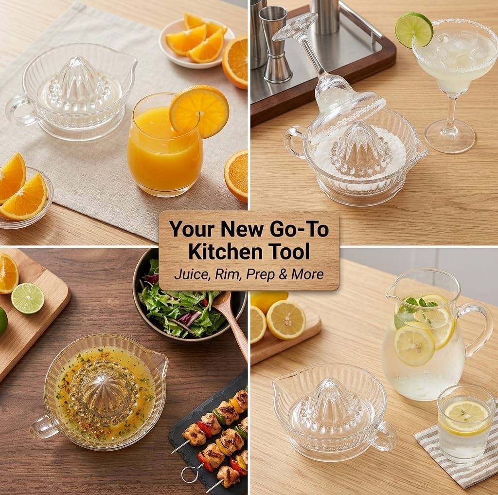 Glass Lemon Squeezer Citrus Juicer Reamer