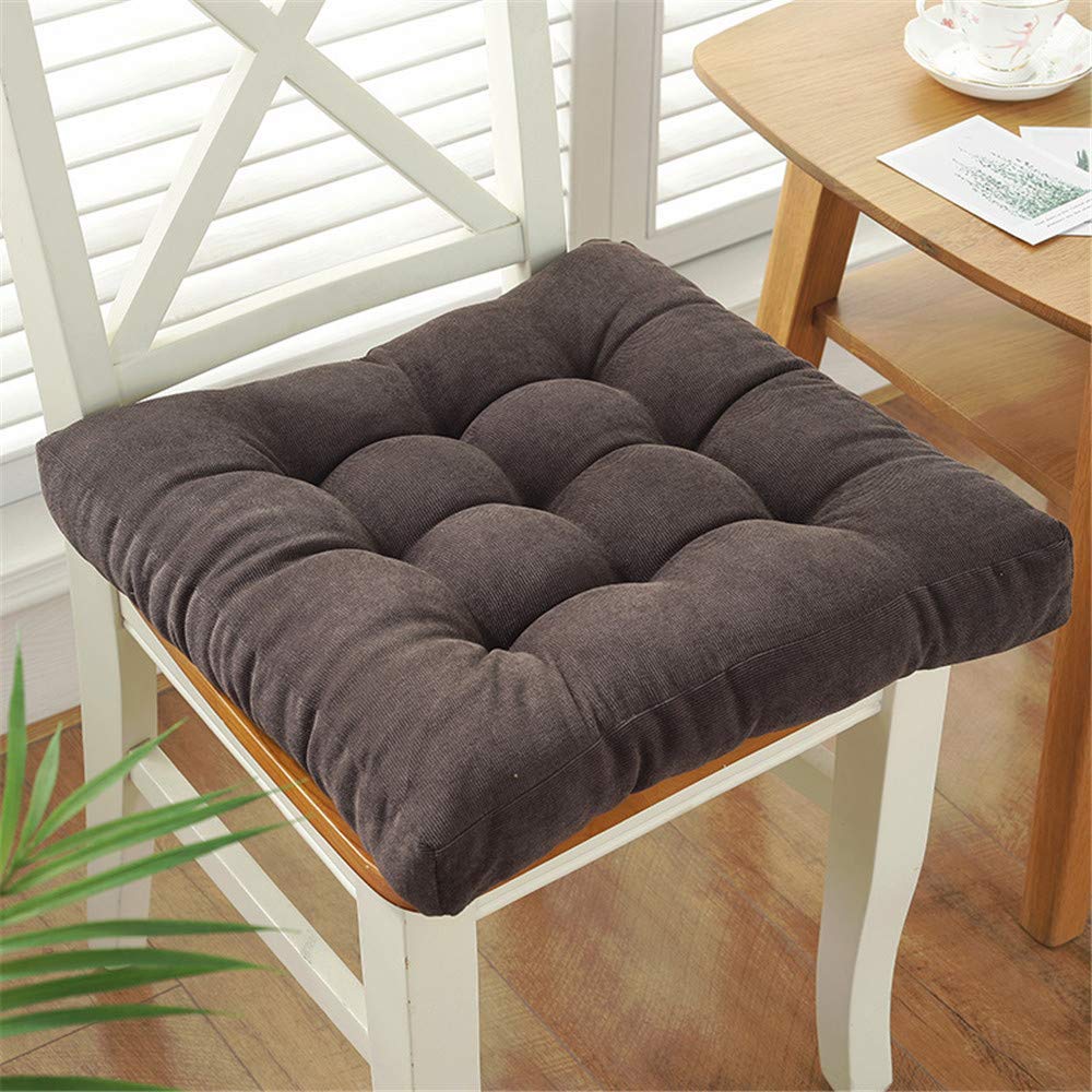 Coussin de terrasse velours côtelé café 45x45 pour galette de chaise de jardin et balcon