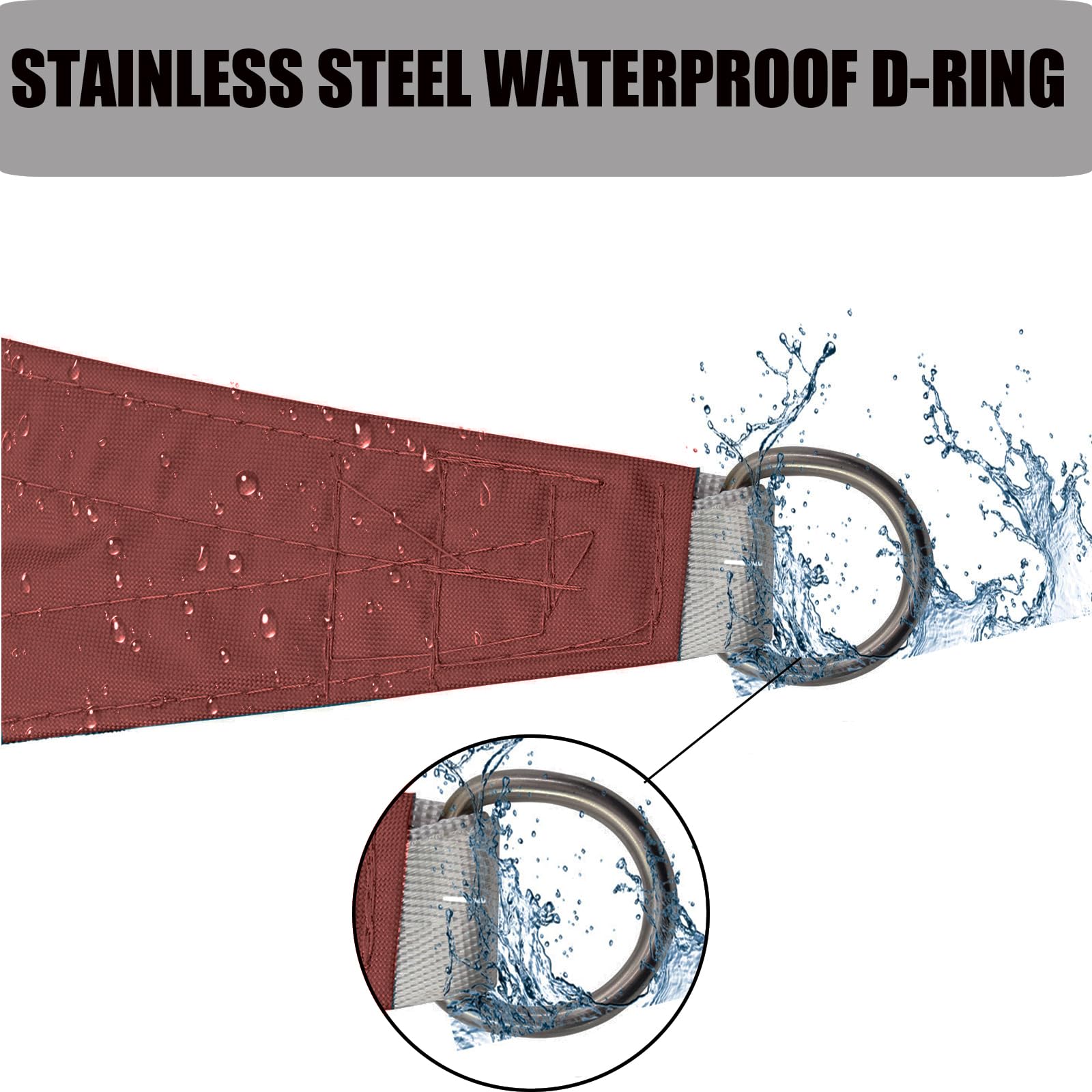 Vela Parasole Impermeabile Dell'ombrellone 4X5M Vela Ombreggiante, Resistente ai Raggi UV 95%, Vela Ombreggiante per Piscina, Giardino, Terrazza, Parco, Piscina，Campeggio Rosso ruggine