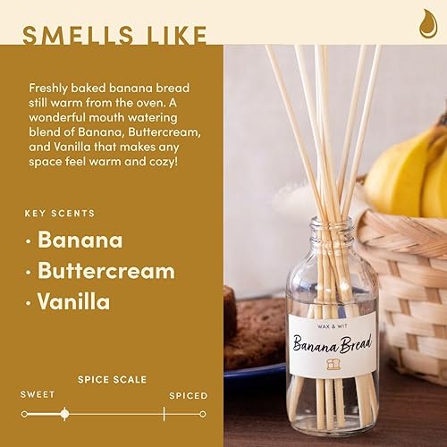 Miniatura 2 de Banana Bread Reed Diffusers for Home, Reed Diffuser Set, Diffuser for Bathroom, Scent Sticks in Oil, Oil Sticks Diffuser Set, Oil Reed Diffuser,