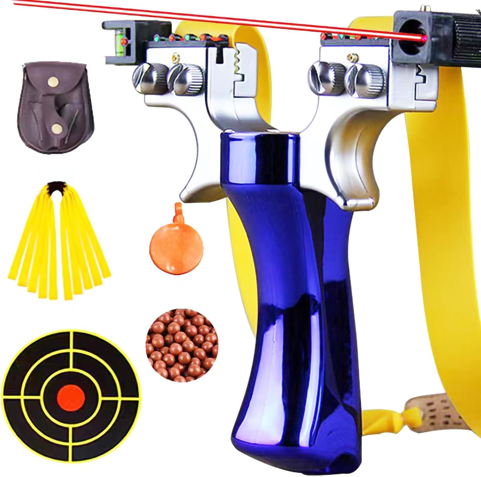 High-Precision Laser Flat Leather Slingshot Set with Laser Sight and Fast Shooting Mechanism, the Best Choice for Outdoor Hunting Enthusiasts