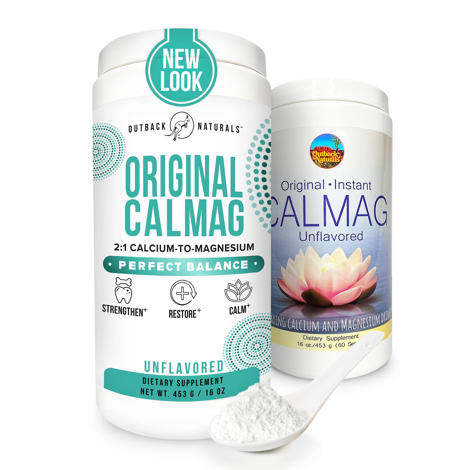 High Absorption 2:1 CalMag Calcium Magnesium Citrate Supplement, Calcium Gluconate Powder, Supports Stress Relief, Sleep & Bone Strength Mineral Drink, Unflavored 16.5 oz (Pack of 1) Unflavored 16 Ounce (Pack of 1)