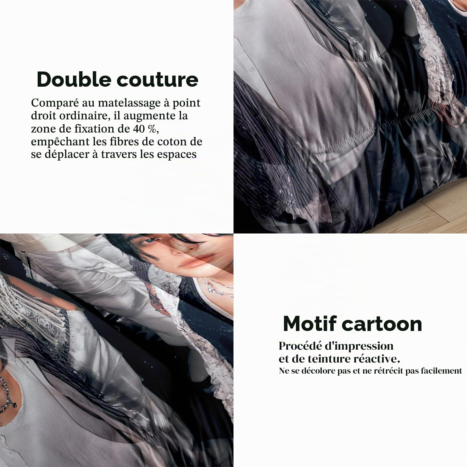 Couette Stay Kid Couette Cadeau 135*200cm,2 taie d'oreiller,Stay Kid Cadeau