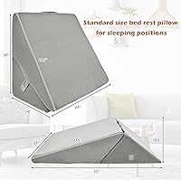 Vista 7 de GORELAX Almohada de cuña de cama, cojines inclinados de espuma viscoelástica para reflujo ácido, antironquidos, almohadas de elevación de piernas