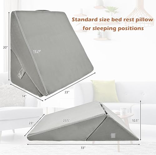 Miniatura 7 de GORELAX Almohada de cuña de cama, cojines inclinados de espuma viscoelástica para reflujo ácido, antironquidos, almohadas de elevación de piernas