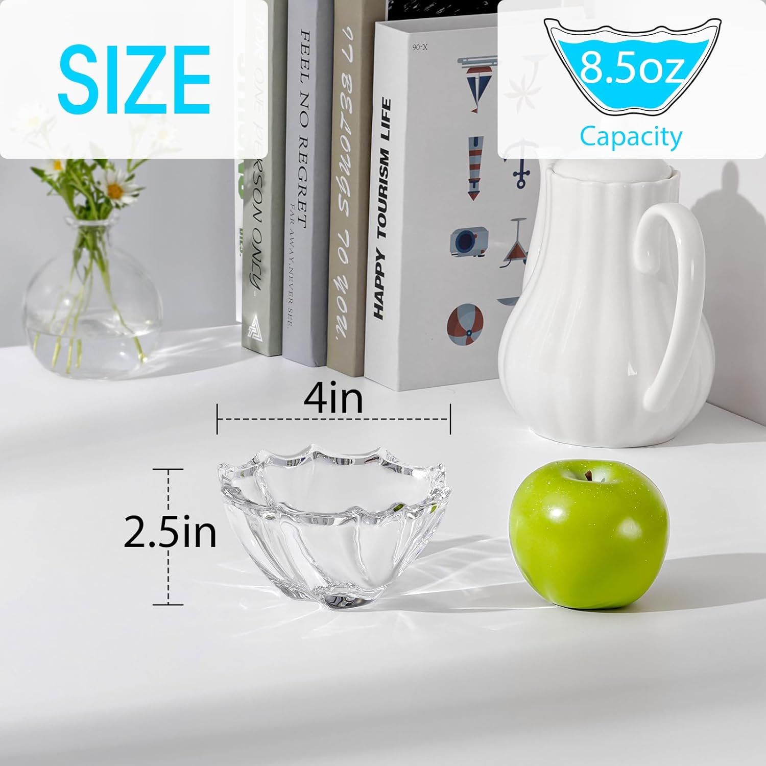 NUTRIUPS Small Glass Bowls Set, Mini Dessert Bowls Set for Small Portion Food, Dessert and Snack (4 Inch, 4 Pack) - Image 2