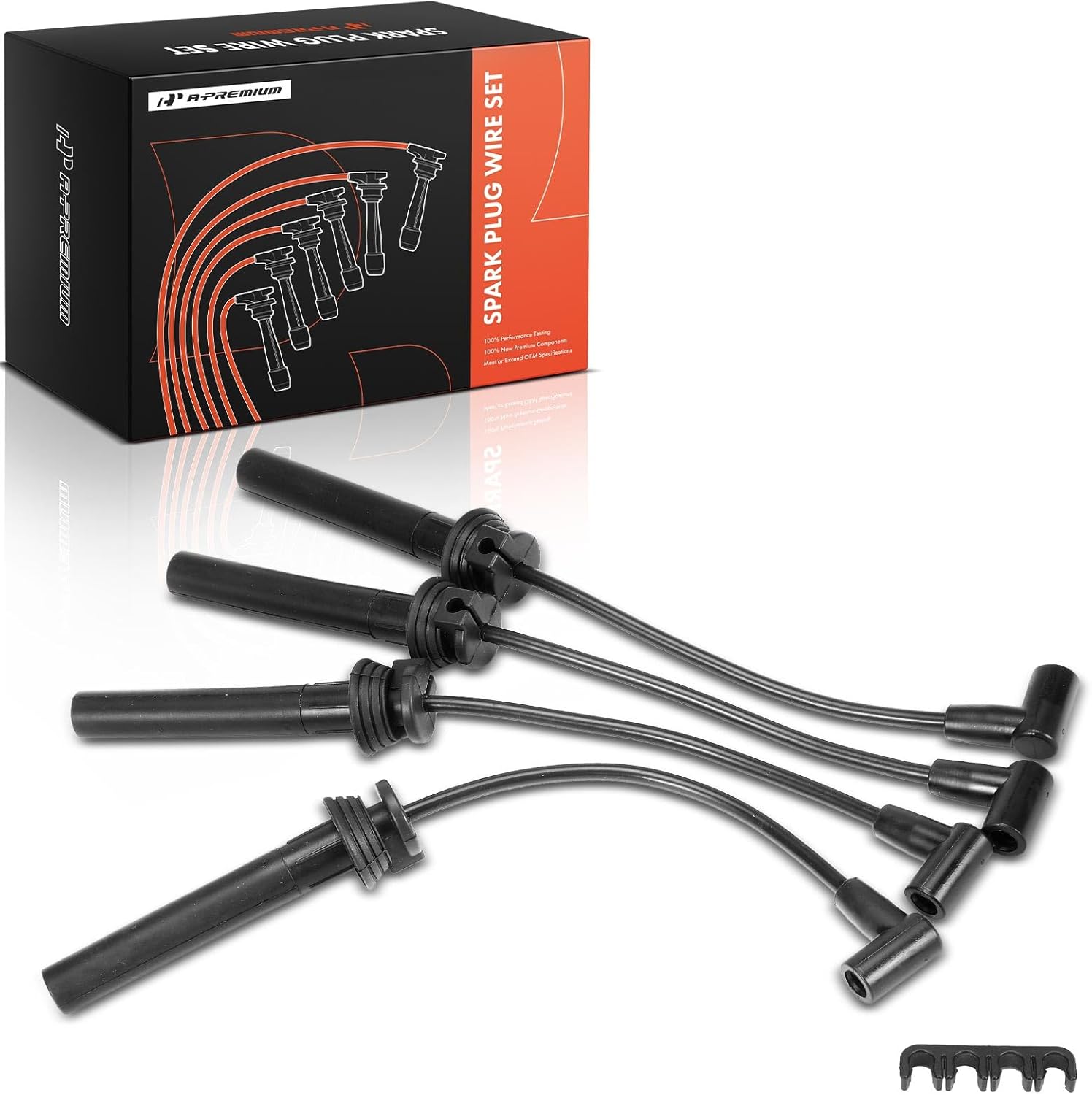 A-Premium Ignition Spark Plug Wires Set of 4 Compatible with Dodge Neon, Stratus & Plymouth Neon, 1995, 2.0L
