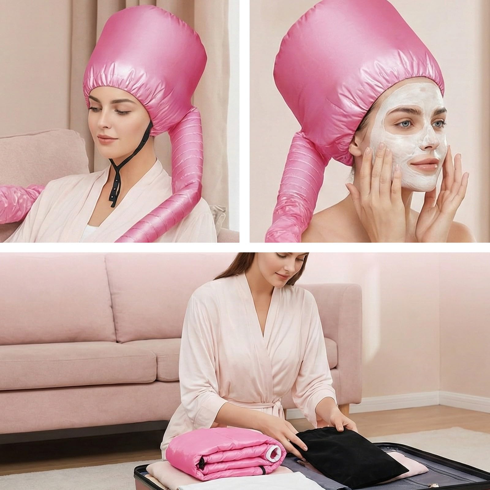 Gorro Secador de Pelo, Cordón Ajustable para Secar, Casco de Secado para Secador de Pelo, accesorio para secador, gorro de secado tipo casco, para Secar, Peinar, Rizar y Acondicionar Profundamente — view 6