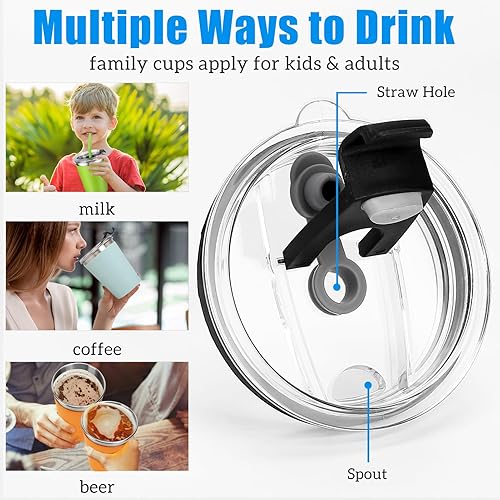 Miniatura 6 de ShineMe Vasos para niños pequeños con pajitas a prueba de derrames, paquete de 12 vasos para niños con popotes de silicona, tapas y fundas