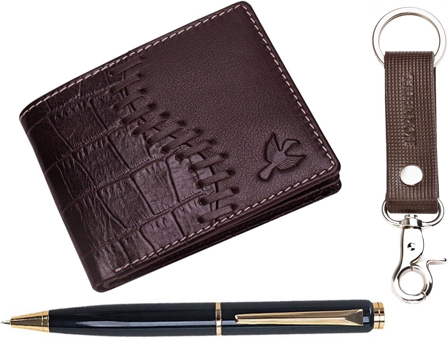 Denial Leather Wallet for Men | Wallets Men with RFID Blocking | Mens Wallet, Brown Mark-Pen, One Size, Two Fold Wallet