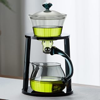 DOPUDO Magnetic Glass Teapot Tea Pot With Magnetic Ball, 12 OZ Drip-Teapot With Infuser, Kungfu Tea Set, Semi-Automatic Glass Turkish Tea Set 350ML.