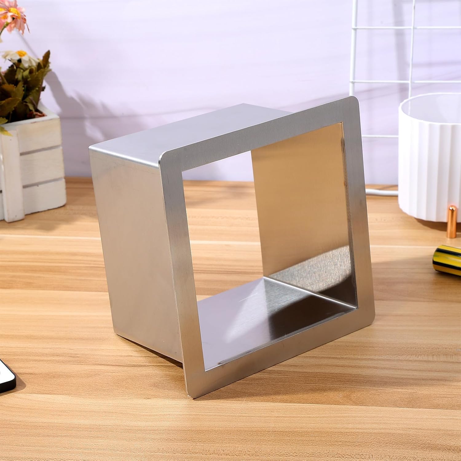 Stainless Steel Kitchen Trash Chute Grommet, 6.3x6.3x4 Inch