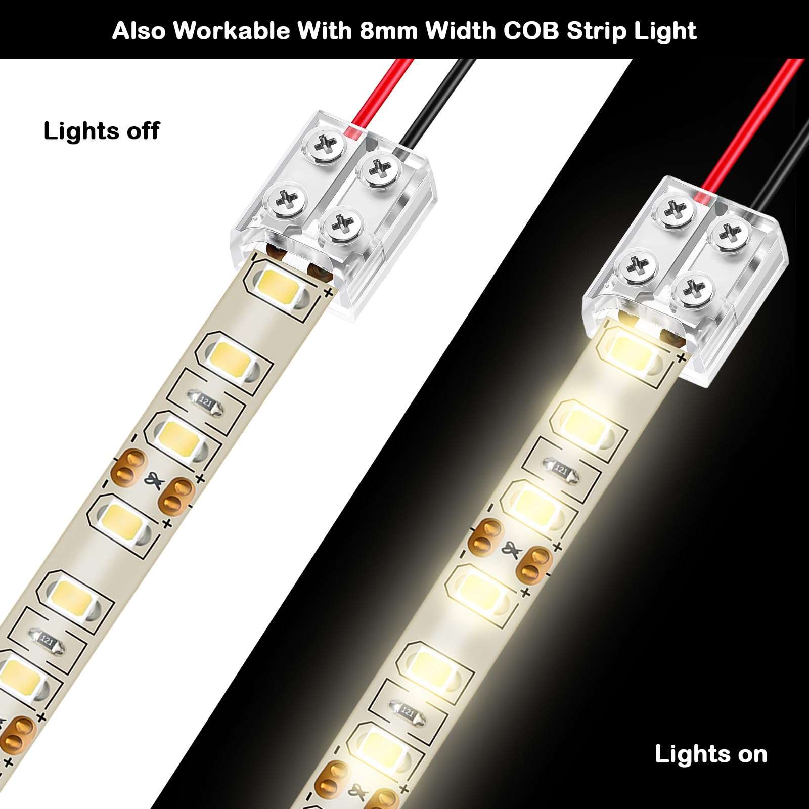 Snapklik.com : Flutesan 25 Pack Solderless LED Tape Light Connector 2 ...