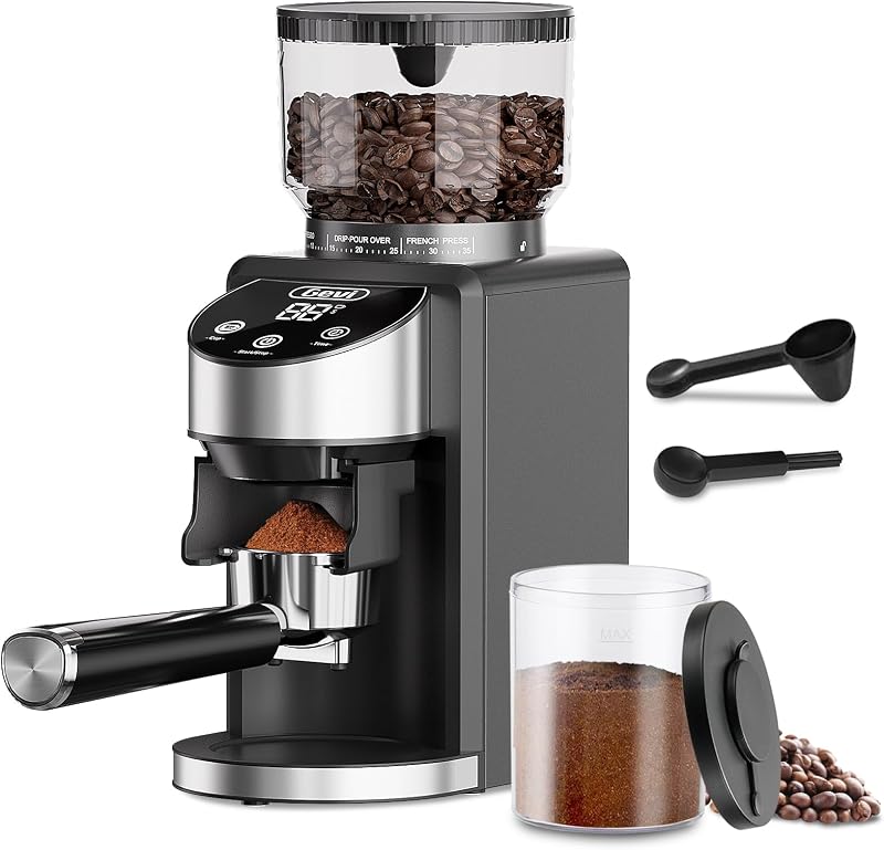 Gevi Burr Grinder, 35 Settings Espresso Drip French Press,Anti-Static Black | 35 Adjustable Grind Levels for Espresso, Drip & French Press, Anti-Static Burr, Low-Speed Grind Preserves Aroma