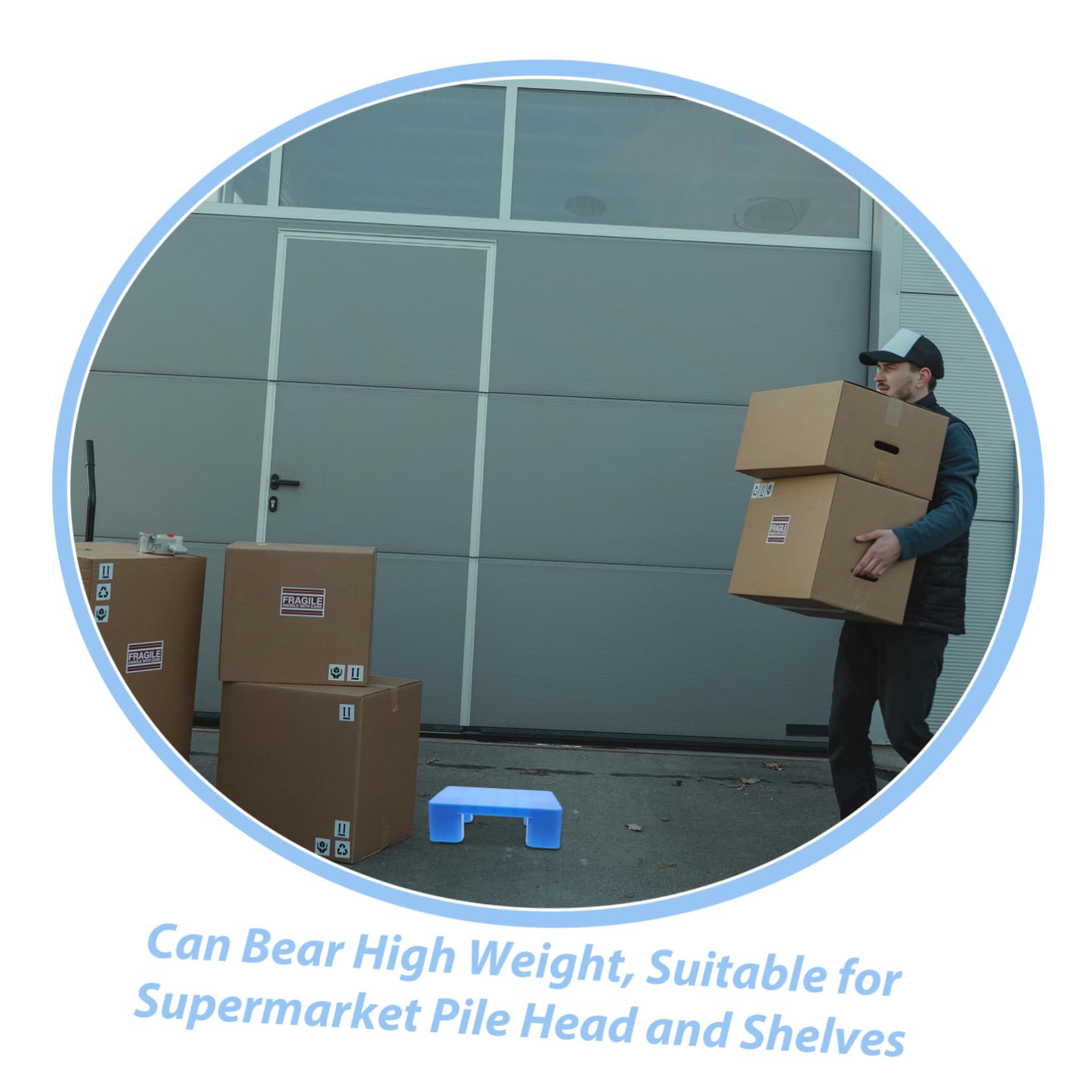 Uonlytech Pallet in Plastica Per Stoccaggio in Cantina Resistente e Robusto Dimensioni 40x30x12 Cm Per Garage e Supermercati Pallet Multifunzionale Pesi Elevati