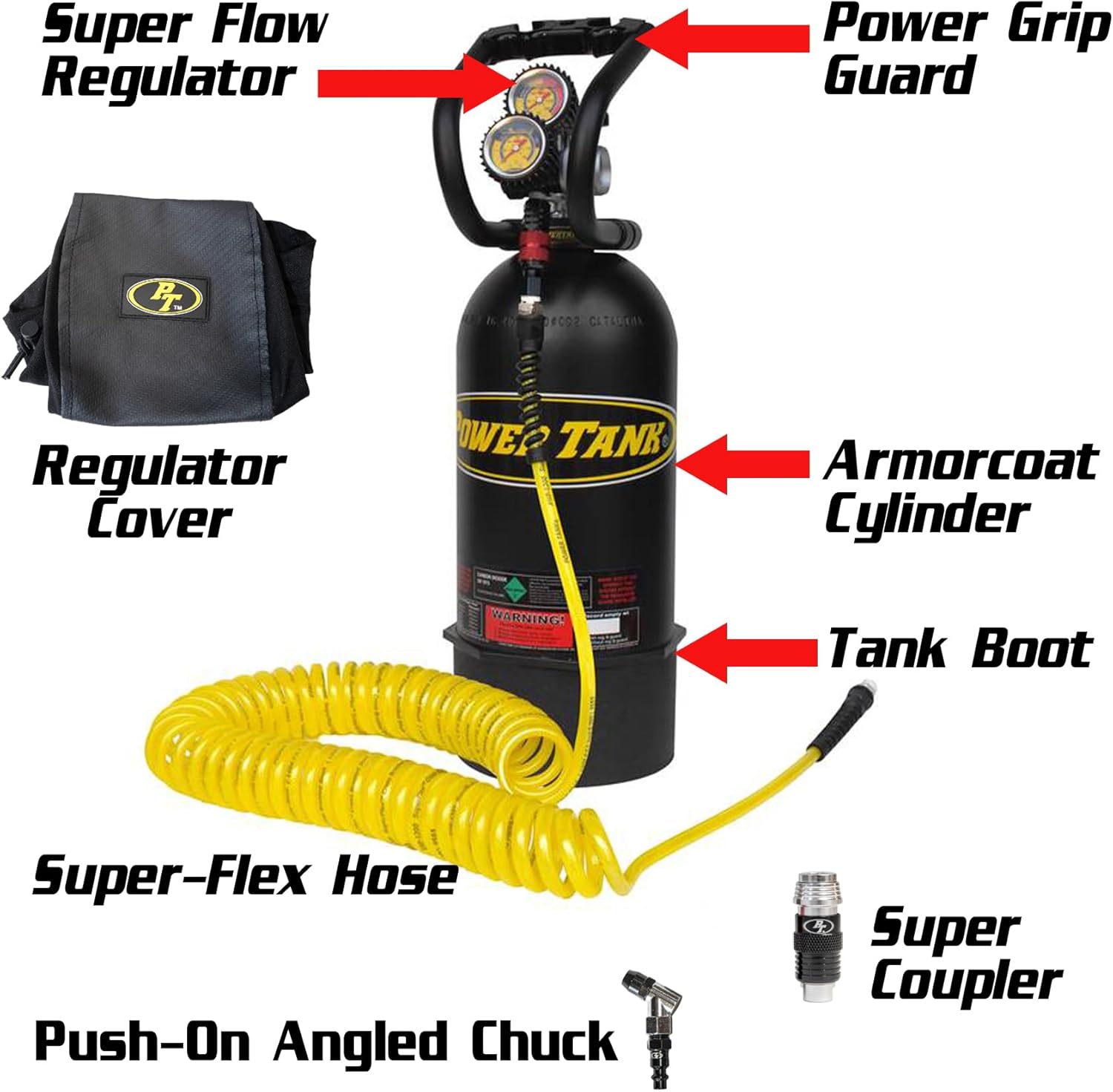 Power Tank 10 lb Package A CO2 Tire Inflation System (Matte Black)
