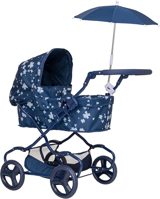 Mamas & Papas Junior Graziella Pram | Includes Matching Changing Bag And Parasol | Navy And Floral Print Childrens Pushchair | Kids Travel System With Matching Bag | Pushchair & Pram Toys For Kids 3+