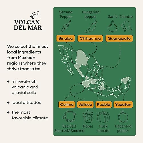 Miniatura 5 de VOLCAN DEL MAR Mesquite - Copos de sal marina ahumada - Mezcla de sal marina de Colima gourmet sin refinar de México - Condimento 100% natural para