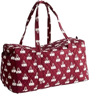 Vera Bradley Women's Large Original Duffel Bag-Premium Cotton Travel, Iconic Paisley Green Jacket, One Size