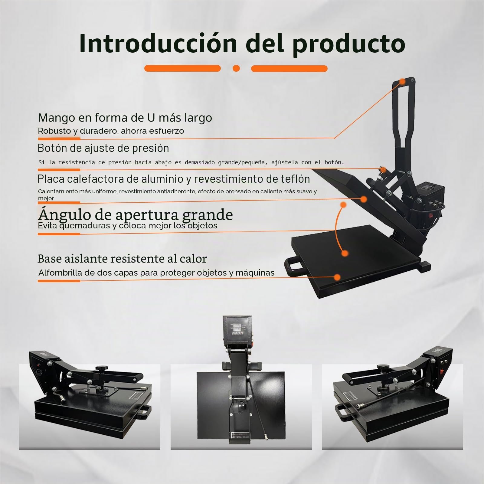 Prensa de transferencia digital de 38x38 cm y 1400 W, para transferir diseños y obras de arte en camisetas, bolsas de lienzo, alfombrillas de ratón de 15"x15"