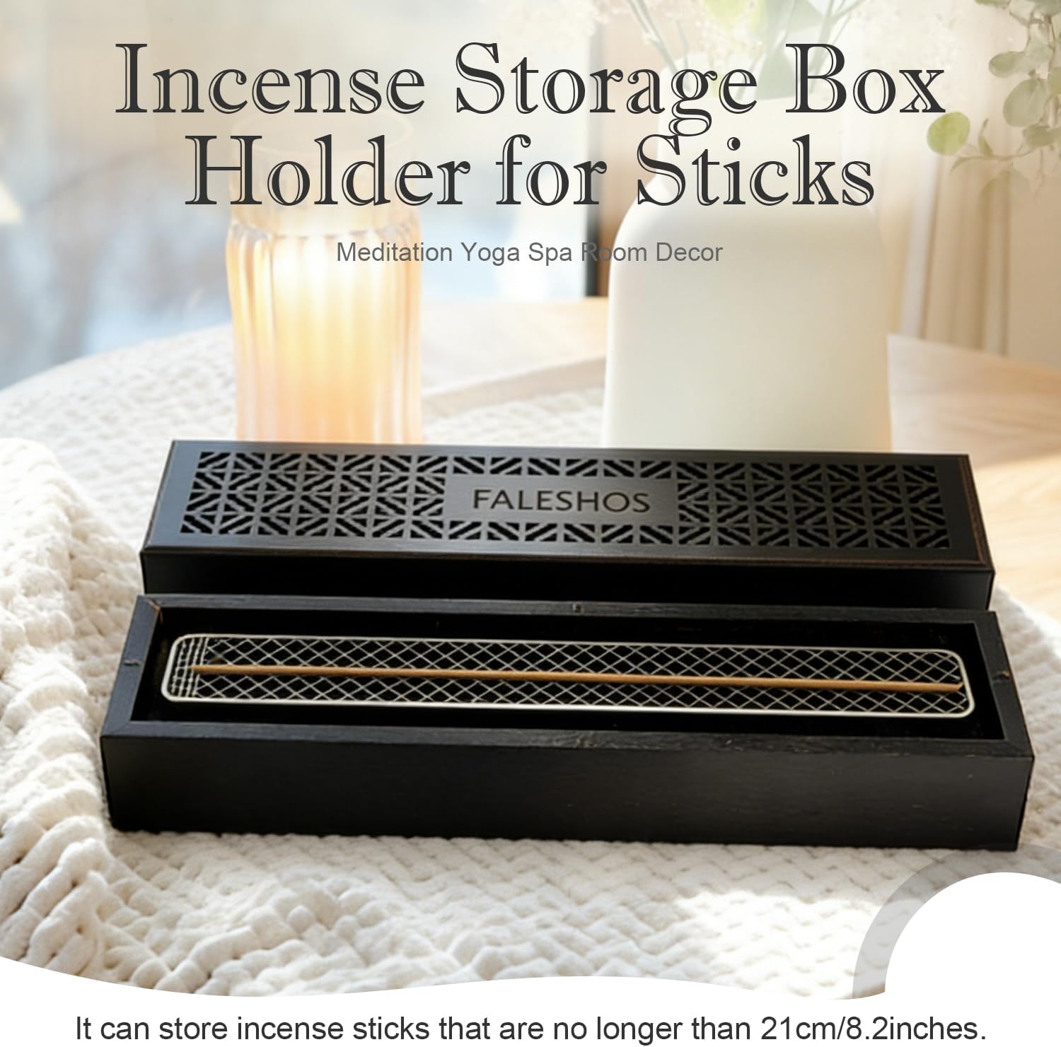 Incense Holder Burner, 2 in 1 Coffin Design with Storage Box and Ash Catcher, Holder for Incense Sticks, Excellent for Meditation Wellness Practices Bedroom Study Office