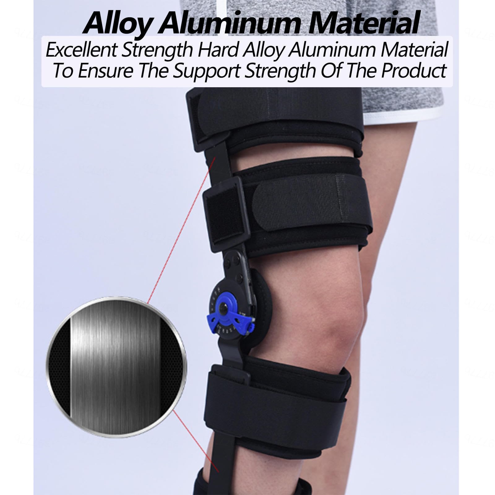 Rodilleras ROM con Bisagras con Estabilizadores Laterales Postoperatorio Inmovilizador de Rodilla Ajustable Soportes para Piernas para Dolor de Rodilla, Desgarro de Menisco, Acl Desgarrado,M