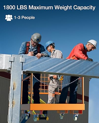 Miniatura 2 de Jaula de seguridad para carretilla elevadora, 36 x 36 pulgadas, cesta de acero para hombre, capacidad de 1800 libras, plataforma de trabajo plegable