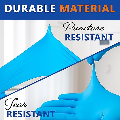 Miniatura 2 de Guantes de nitrilo azul, sin polvo ni látex, 4 mil