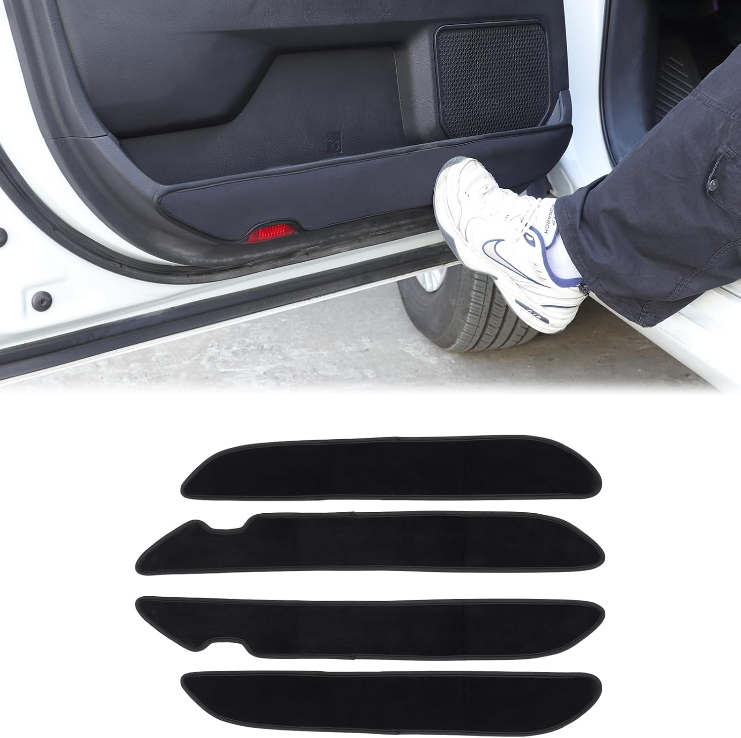 Aunginsy Car Door Anti Kick Pads Compatible with Toyota Tundra 2022-2026, 4PCS Inner Front Rear Doors Panel Kick Guards Protector Cover Velour Mat from Scratches,Footprints,Dirty Collision Accessories