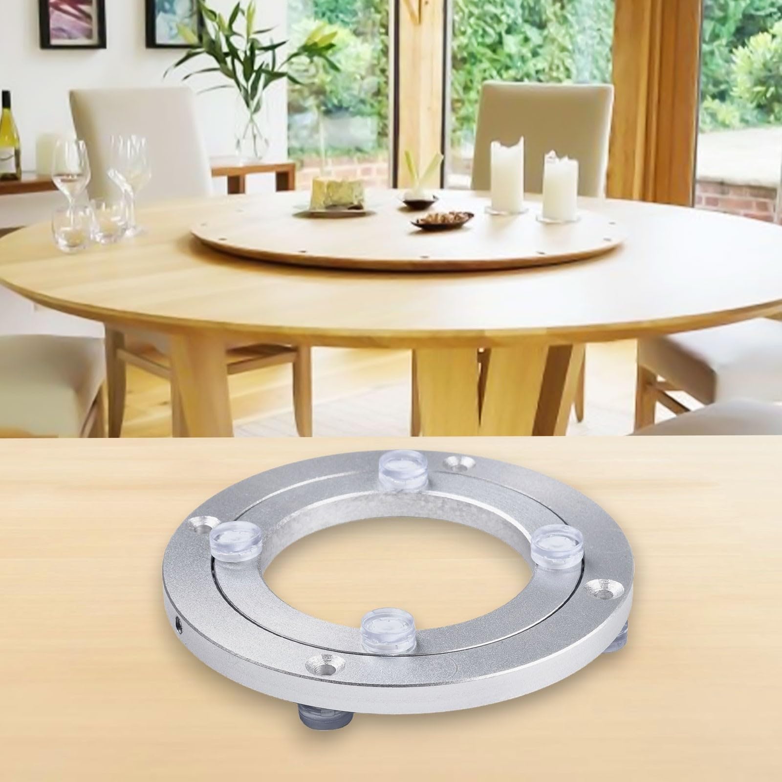 Podstawa gramofonu Lazy Susan ze stopu aluminium 12-39 cm - łożysko obrotowe z łożyskami kulkowymi ze stali nierdzewnej do kuchni stołu jadalnego taca do serwowania stojak na przyprawy 12,7 cm