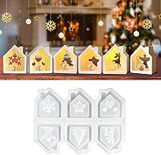 6 x Mini House Silicone Moulds Christmas Silicone Mould House Plaster Moulds for Casting Silicone Casting Mould House Moulds Mini House