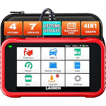 LAUNCH CRP123E OBD2 Car Diagnostic Tool Reader, Car Code Reader for Engine, ABS, SRS, Automatic Transmission, with Steering A