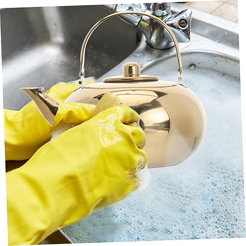 Miniatura 4 de Tetera de acero inoxidable con colador, tetera pequeña y pequeña de metal para acampar, hervidor de agua hirviendo, tetera superior