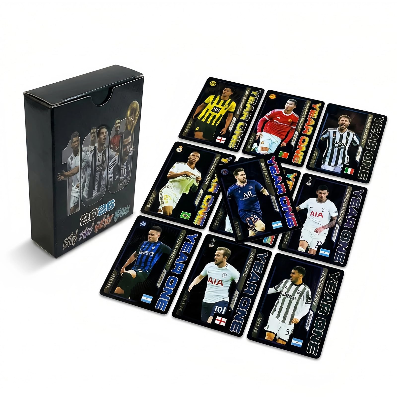 55 Pcs Gold Foil Football Cards, 2026 International Soccer Tournament Edition, Premium Collectible Trading Cards for Fans, Luxury Gold Plated Soccer Stars Cards Gift Set for Collectors (Silver) — view 6