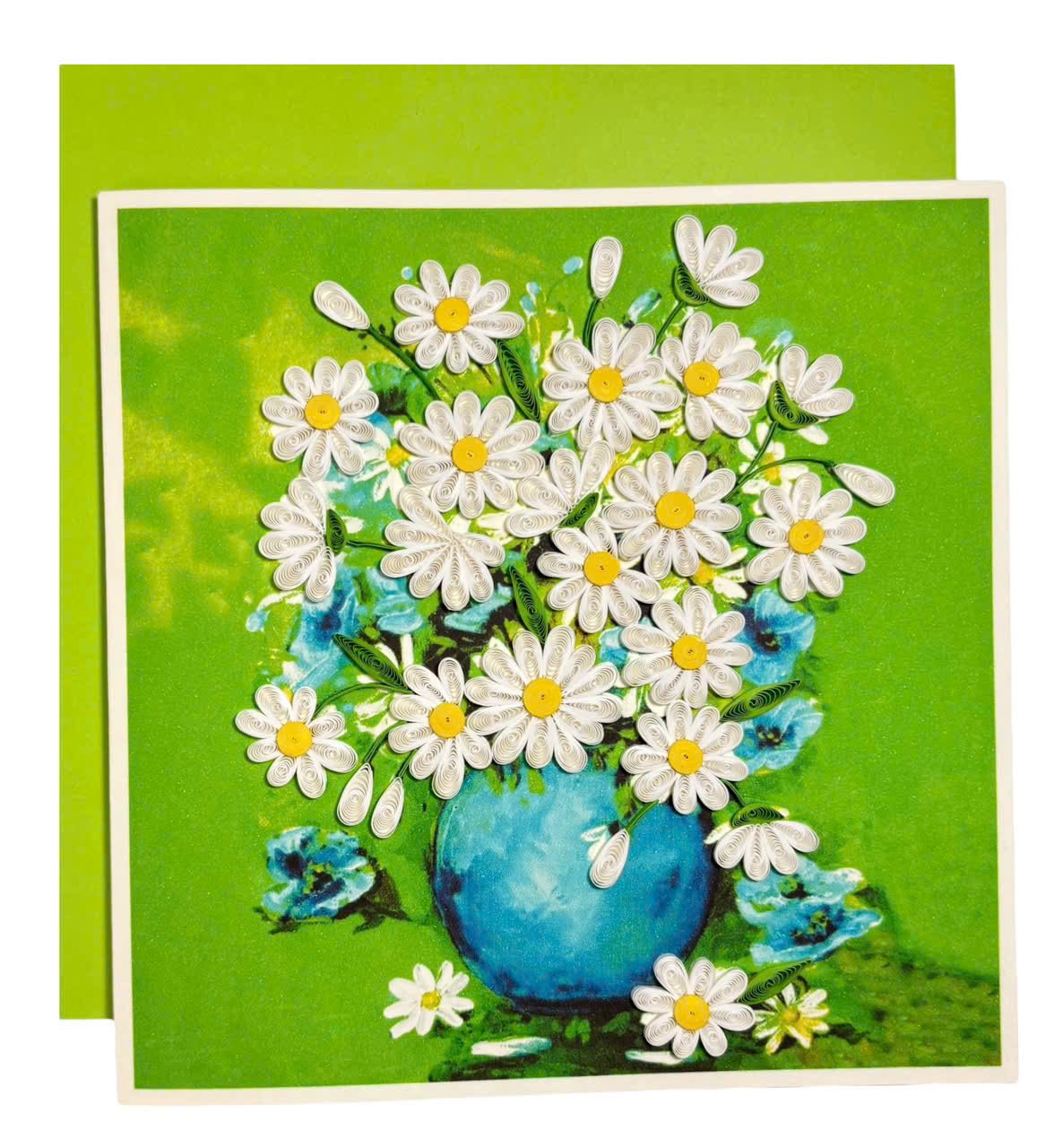 HAIANCO Handcraft 3D Quilling Greeting Card Daisy Flower Design for Him, Her, Friend, Mom, Daughter, Sister for Birthday, Mother's Day, Anniversaries