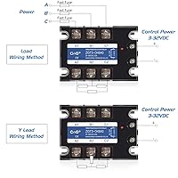 Vista 2 de Relé de estado sólido trifásico SSR-40DA Entrada de CC a CA 3-32VDC a salida 24-480VAC 40A Cubierta de plástico..