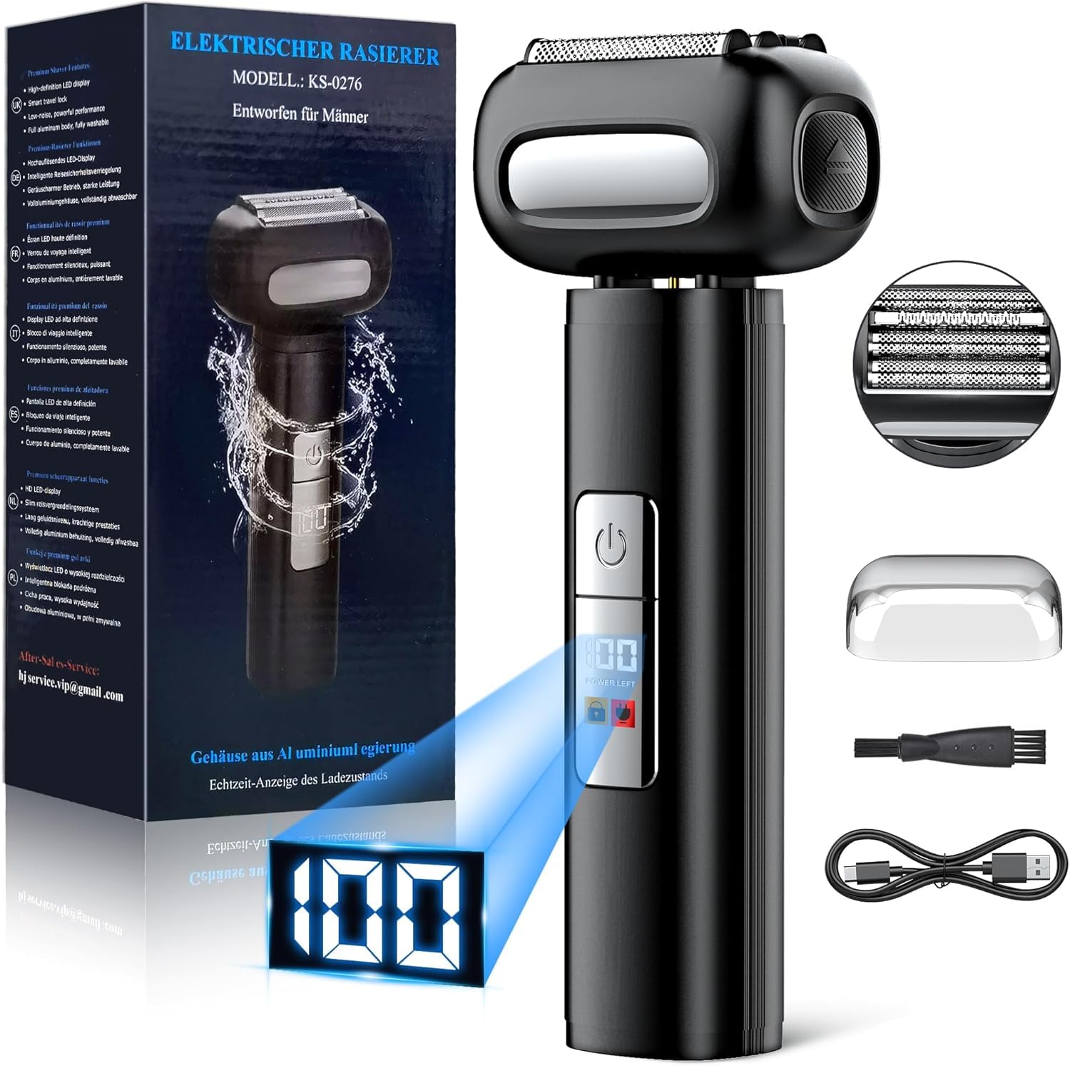Rasoir électrique pour homme longue autonomie USB rapide faible bruit