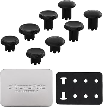 eXtremeRate ThumbsGear Interchangeable Thumbsticks Joysticks for PS5 Edge Controller, Analog Thumb Sticks Caps for PS5 Edge stick module - Black, 4 Heights 3 Surfaces Grips - Without Thumbstick Base
