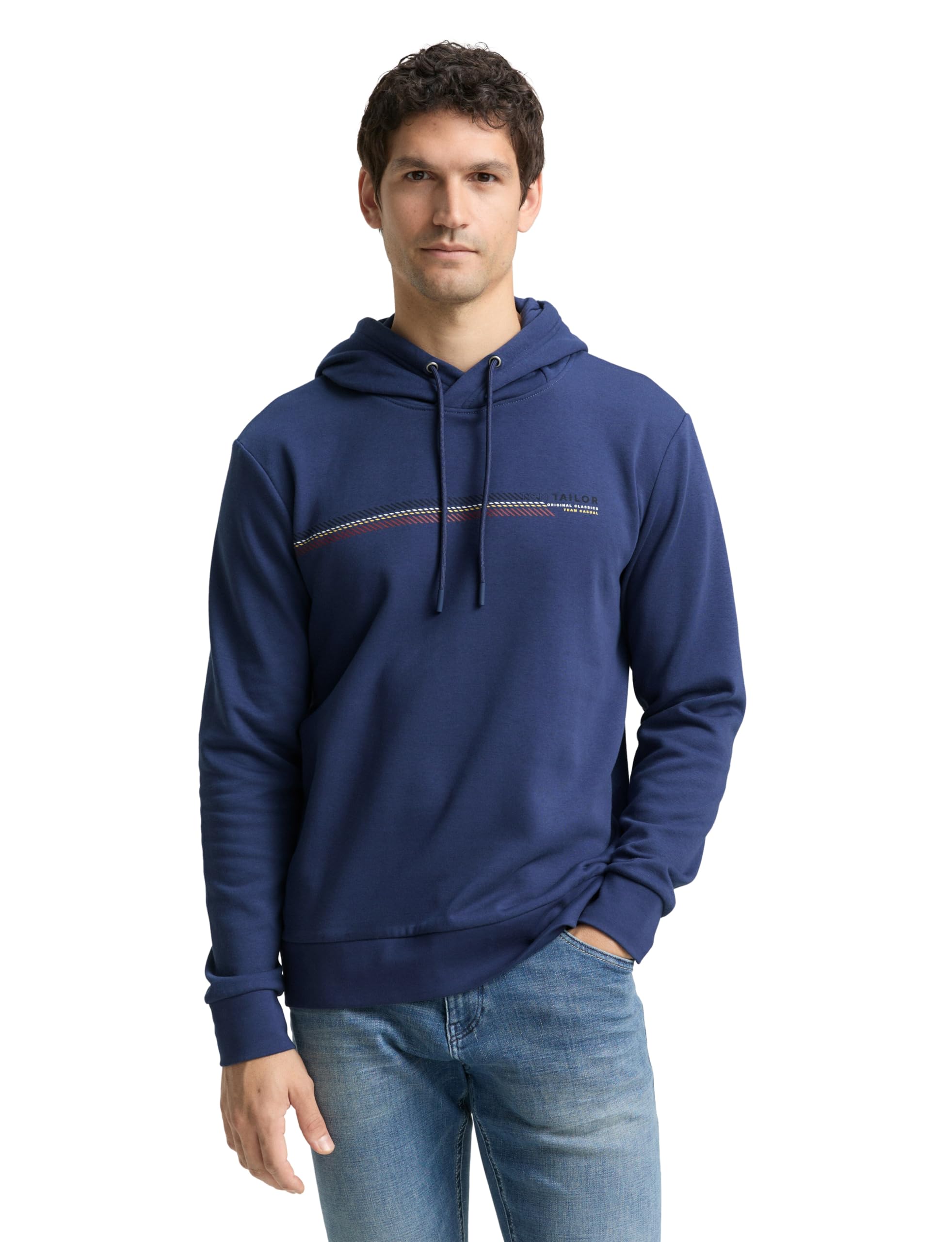 Tom Tailor Herren 1047825 Hoodie Sweatshirt mit Logo-Print (1er Pack)