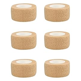 1 Self Adhesive Bandage Wraps, 6pcs Vet Wraps, Skin Color, 5 Yard Self Adherent Wraps for Sports, Wrist, Ankle and Swelling