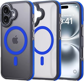 Strong Magnetic for iPhone 16 case,Compatible with fit MagSaf,[Military-Grade Protection],Shockproof Slim Thin Cover case for iPhone 16 6.1, Blue
